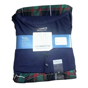 Liz Claiborne Navy and Plaid Sleep Set